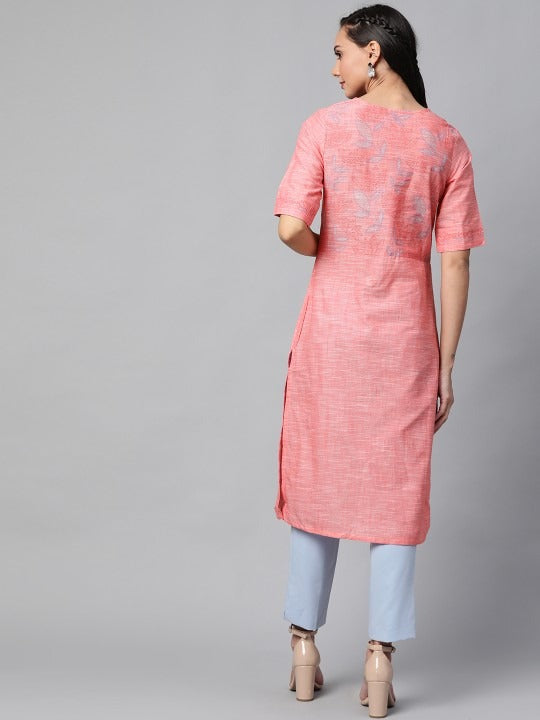 Pink &amp; Blue Grindle Effect Kurta RANGRITI