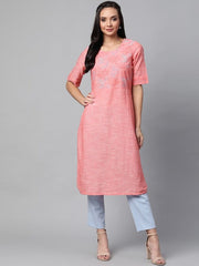 Pink &amp; Blue Grindle Effect Kurta RANGRITI