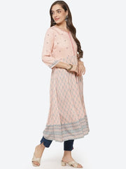Peach Ethnic Motif Anarkali Kurta RANGRITI