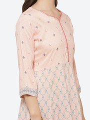 Peach Ethnic Motif Anarkali Kurta RANGRITI