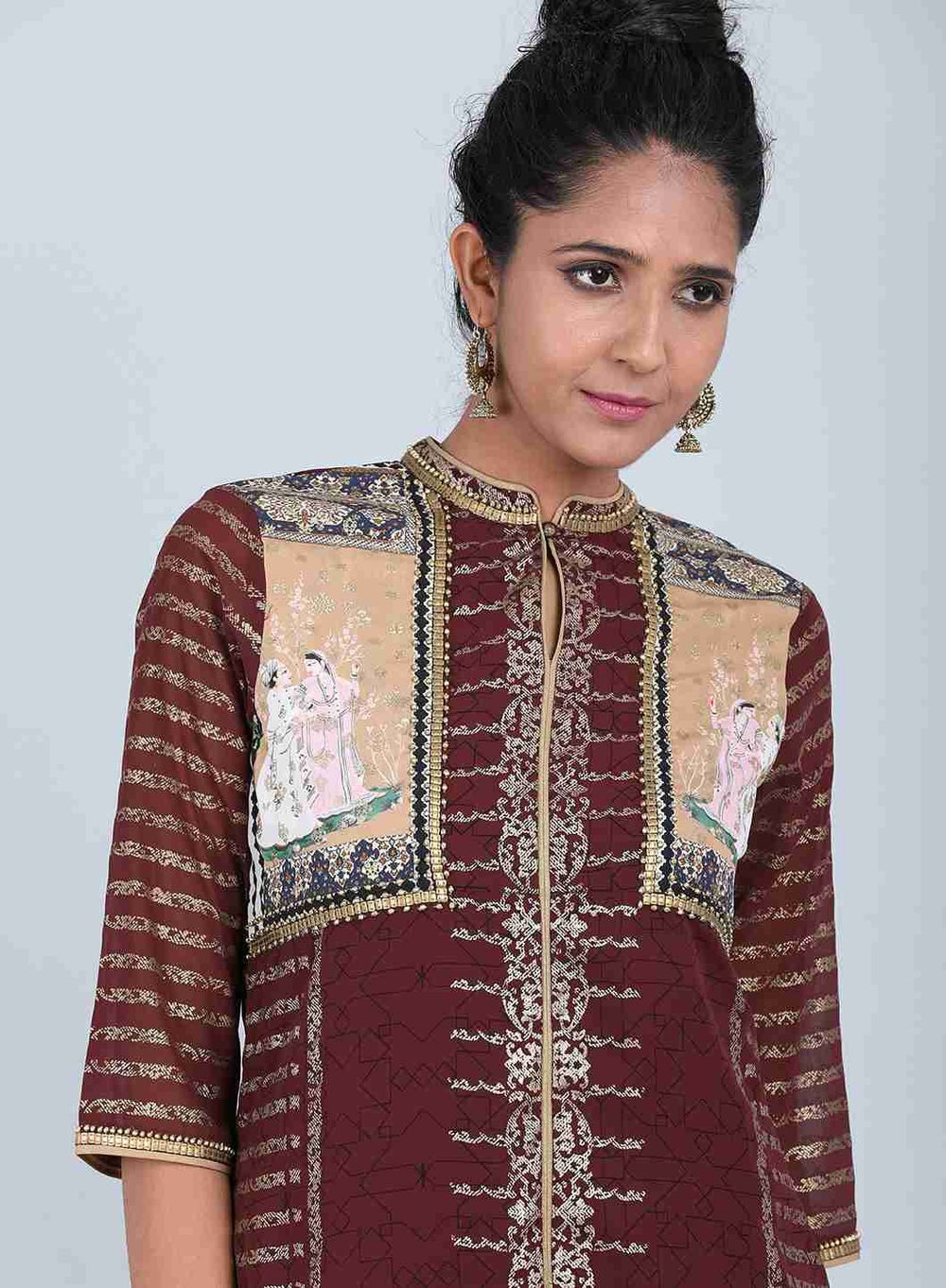 Maroon Embellished Kurta Set WISHFUL