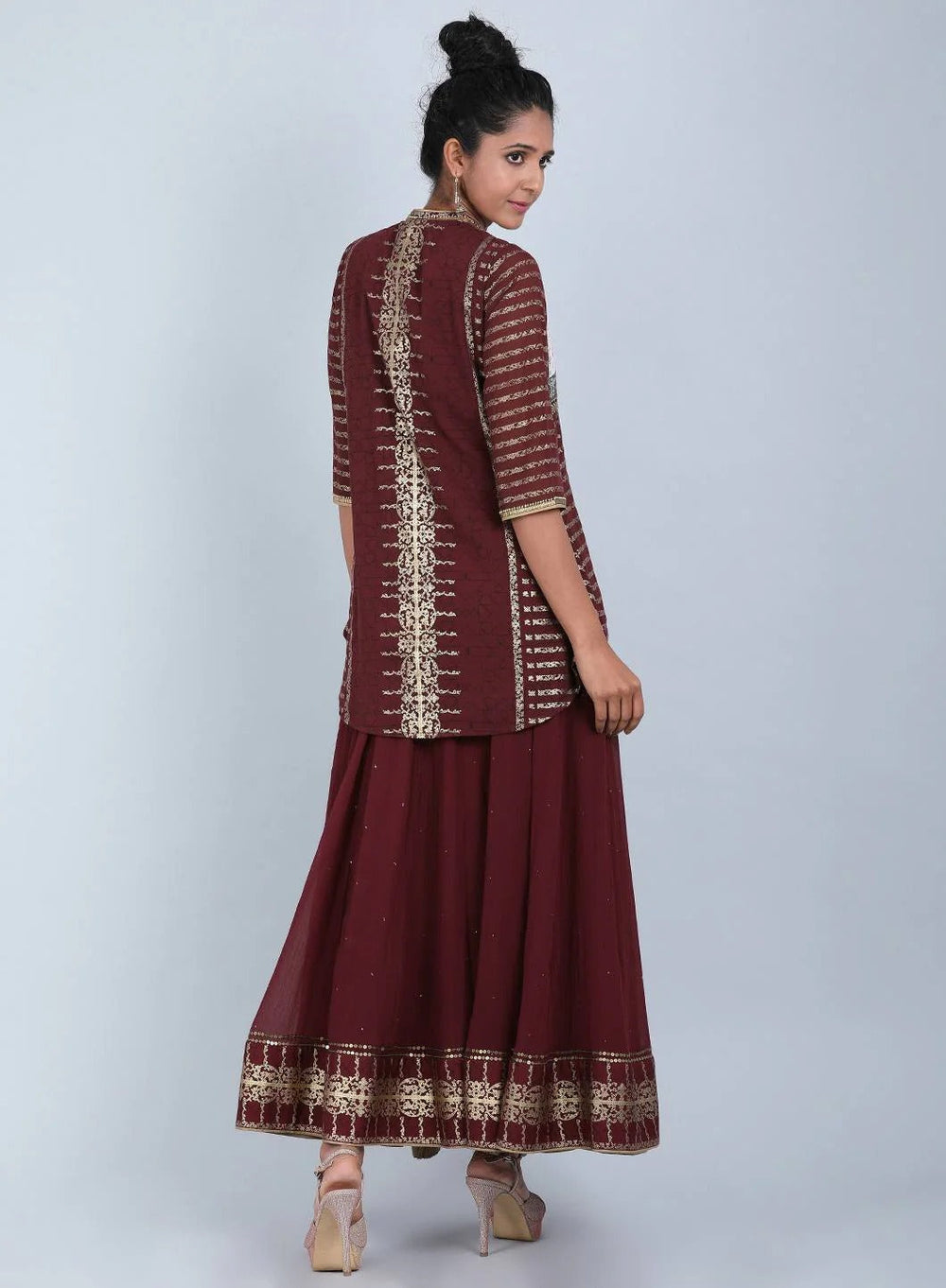 Maroon Embellished Kurta Set WISHFUL