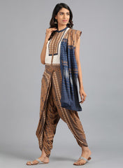 W Coffee Gold Embellished Gypsuit with Mandarin Neck W for Women's