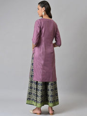 Woman Purple Ethnic Motifs Printed Kurta W for Woman