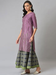 Woman Purple Ethnic Motifs Printed Kurta W for Woman