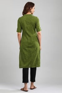Green Yarn-Dyed Kurta