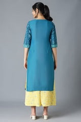Blue Printed Ethnic Kurta AURELIA