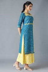 Blue Printed Ethnic Kurta AURELIA