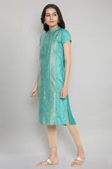 Green Foil Print Straight Kurta AURELIA
