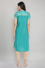 Green Foil Print Straight Kurta AURELIA