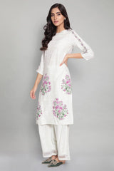 W for Woman Light Blue Printed Kurta W for Woman