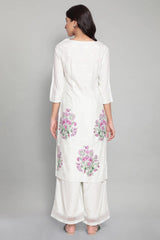 W for Woman Light Blue Printed Kurta W for Woman