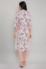 W for Woman Green Printed Button-Down Kurta W for Women's