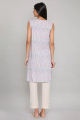 Woman Smoky Purple Printed Straight Kurta W for Woman