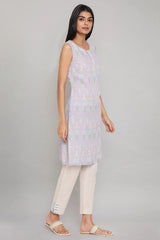 Woman Smoky Purple Printed Straight Kurta W for Woman