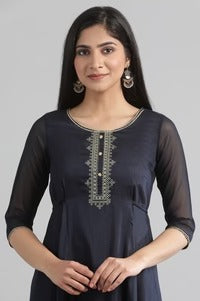 Blue Yarn-Dyed Kurta AURELIA