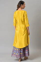 Woman Mellow Yellow Embroidered A-Line Kurta W for Woman