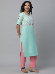 Ethnic Motifs Printed Pure Cotton Kurta AURELIA