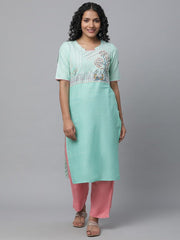 Ethnic Motifs Printed Pure Cotton Kurta AURELIA