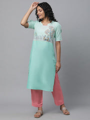 Ethnic Motifs Printed Pure Cotton Kurta AURELIA