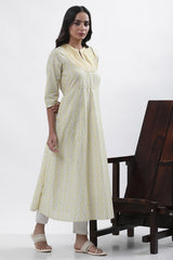 W Navy Blue Printed Dress with Embroidery, refined styling with intricate embroidered accents.
