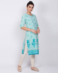 Floral Print Straight Kurta RANGRITI
