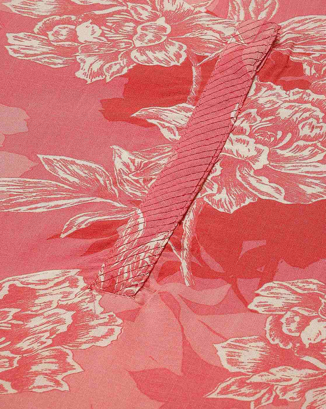 BIBA Women Red Floral Print Straight Kurta BIBA
