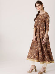 Black Printed Silk Kurta LIBAS