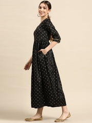 Black Embroidered Maxi Dress GERUA BY LIBAS