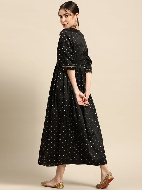 Black Embroidered Maxi Dress GERUA BY LIBAS
