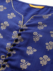 Blue Printed Straight Kurta GERUA BY LIBAS