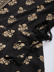 Black Floral Print Fit & Flare Dress GERUA BY LIBAS