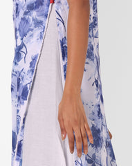 Floral Print Kurta with Shirt Collar BIBA