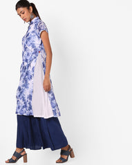 Floral Print Kurta with Shirt Collar BIBA