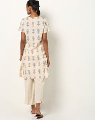 BIBA Off White Floral Print Straight Kurta BIBA