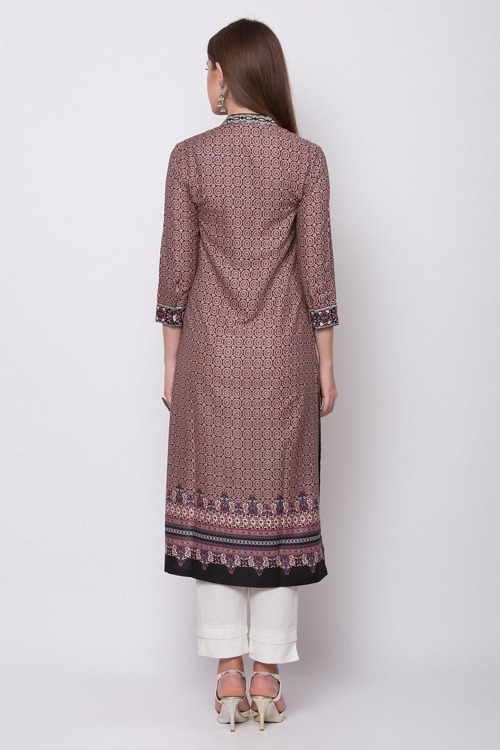 BIBA Multicolor Rayon Straight Printed Kurta BIBA