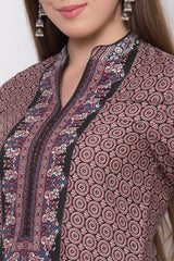 BIBA Multicolor Rayon Straight Printed Kurta BIBA