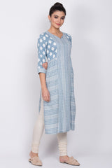 Grey Viscose Straight Kurta RANGRITI