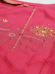 Pink Viscose Straight Kurta RANGRITI