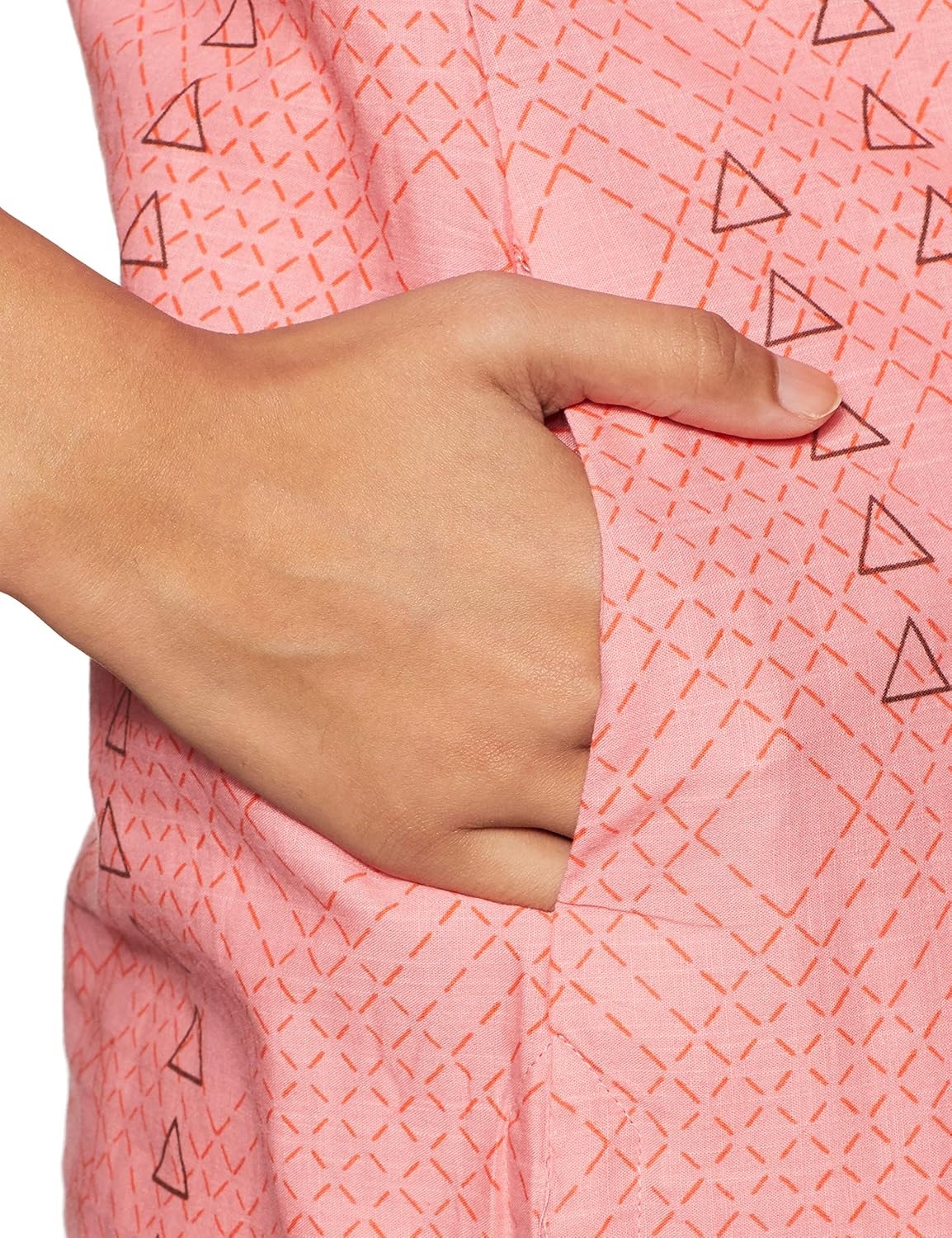 Peach Cotton Straight Kurta RANGRITI