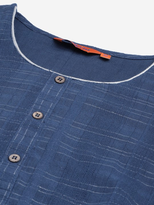 Women Blue Checked Kurta RANGRITI