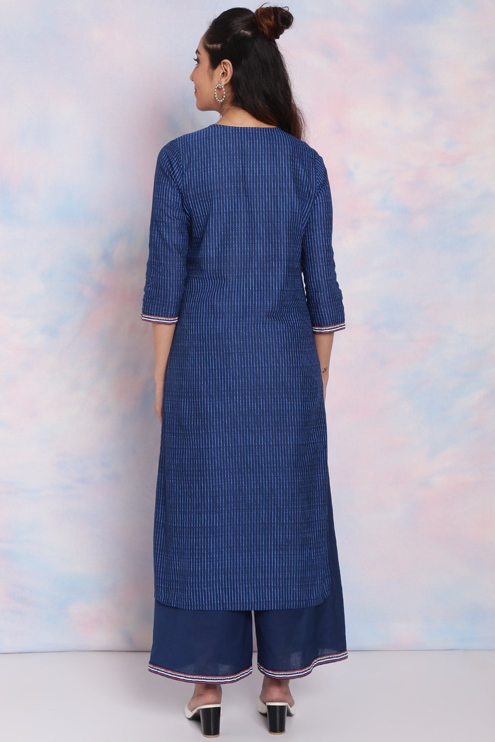 Indigo Cotton Flex Straight Kurta RANGRITI