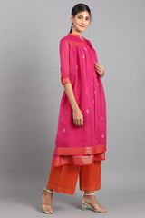 W Pink Mandarin Neck Pop Set W