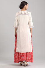 Off-White Round Neck Printed kurta AURELIA