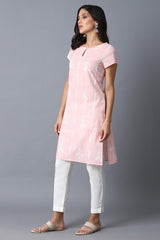 Light Pink Printed kurta W for Women's
