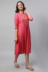 AURELIA Printed A-line Dress with Back Tie-Up – Grace in Every Detail AURELIA
