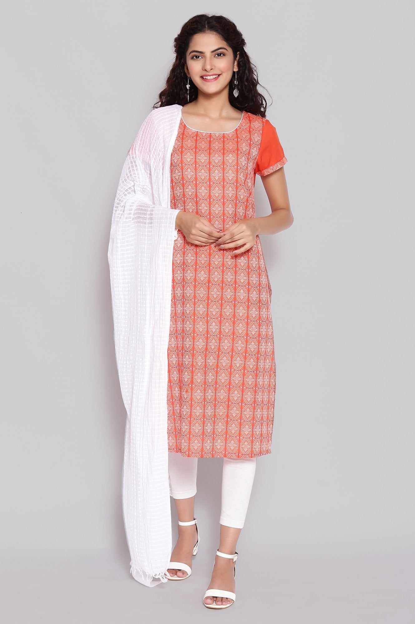 Orange Ethnic kurta AURELIA