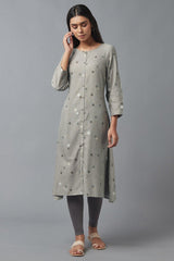 Smoke Grey A-line kurta W for Women's