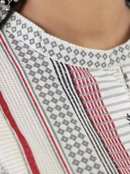 W Ecru Striped Straight Kurta W for Women's