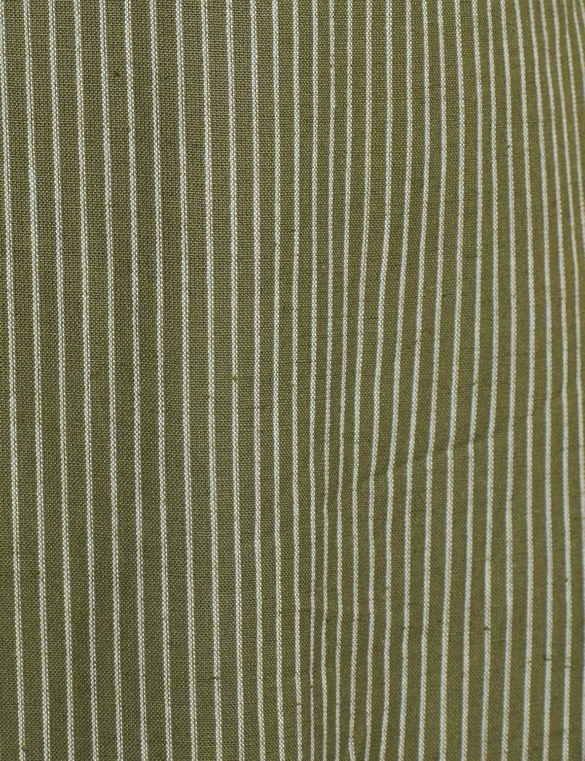 Woman Green Stripe Print V-Neck Kurta W for Woman